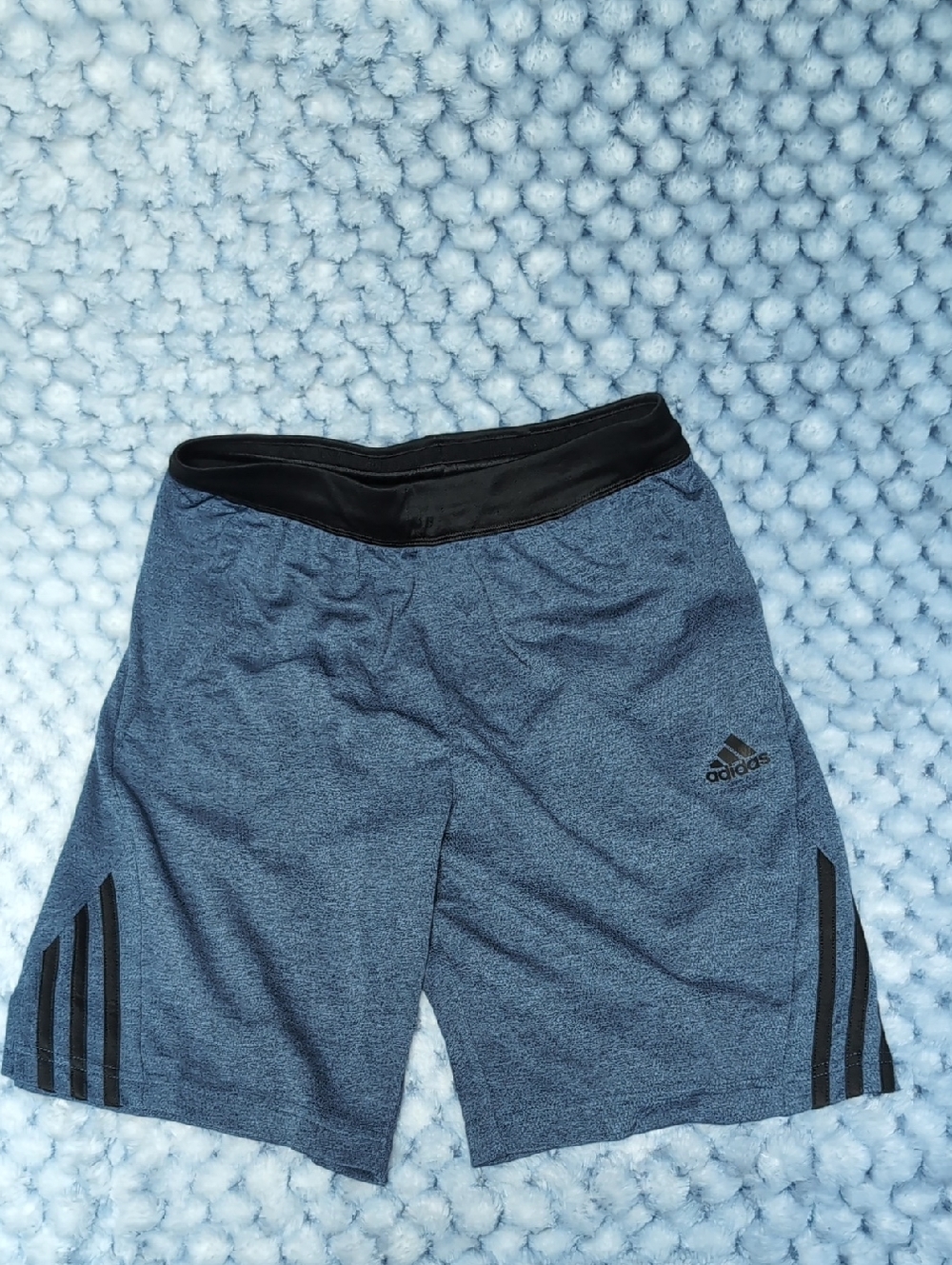 adidas Men’s Heather Navy Athletic Shorts with Black Waistband